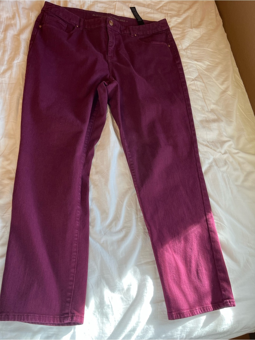 Chico's Plum-Tone Straight Leg Jeans